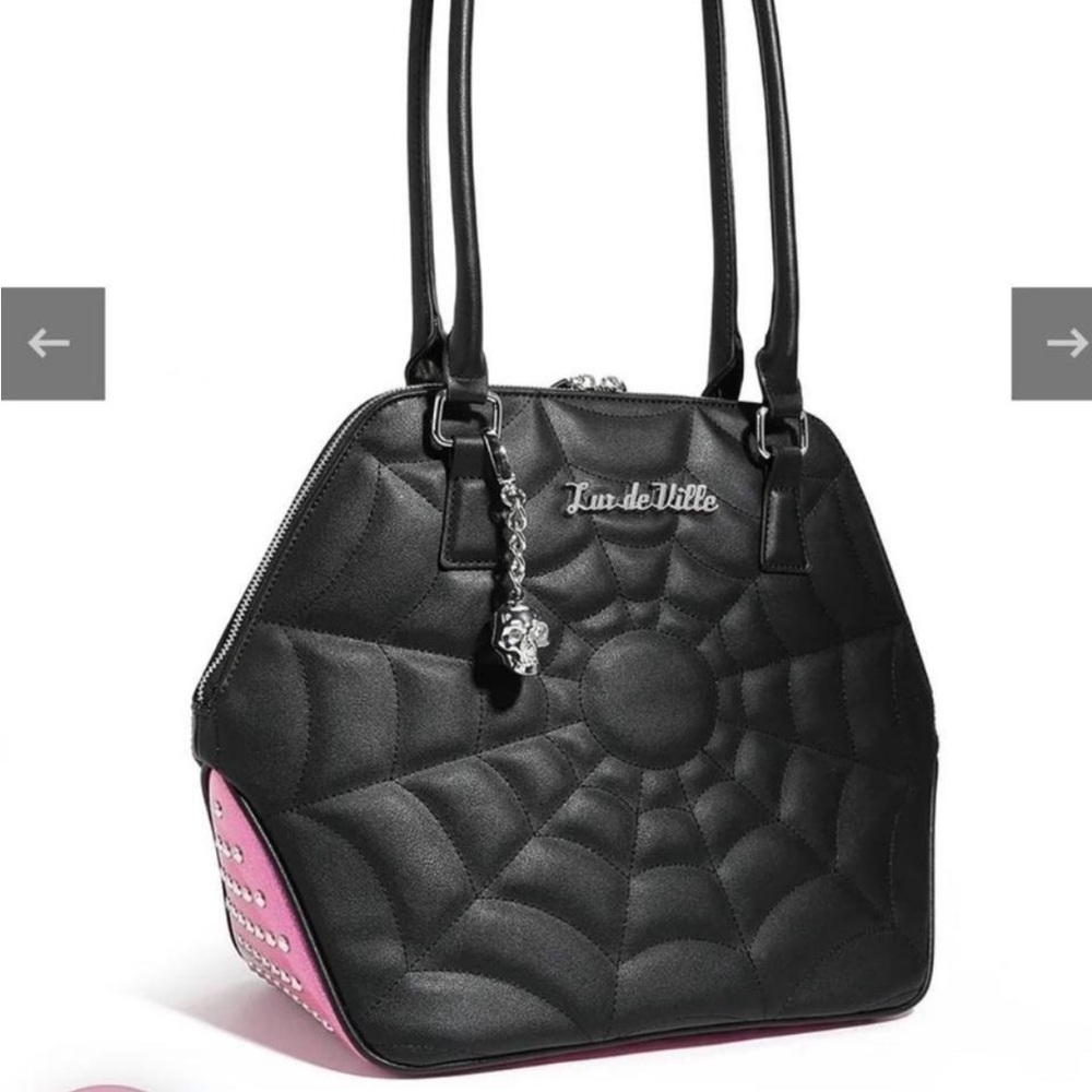 Lux de Ville Black and Pink Shoulder Bag